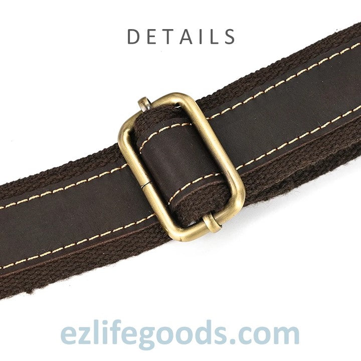 EZLIFEGOODS-Genuine Leather Crossbody Bag for Men| Brown Messenger Shoulder Bag with Many Pockets Dark Brown