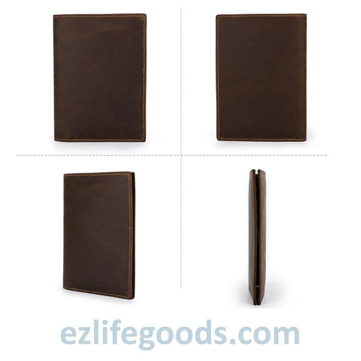 EZLIFEGOODS-Rfid Protected Wallet| Passport Cover & Cardholder Wallet|Leather Passport Holder Travel Wallet - Coffee Brown