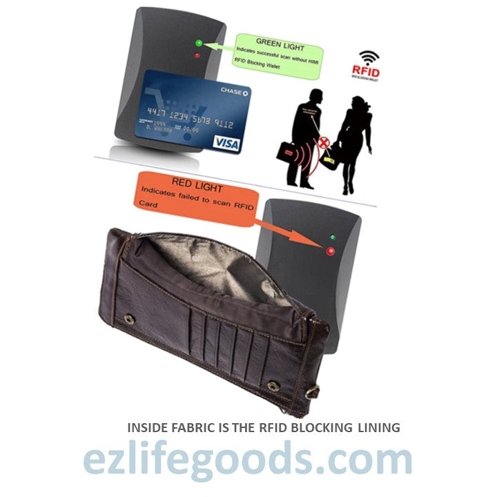 EZLIFEGOODS -Stylish Genuine Leather Wallet With Phone Pocket