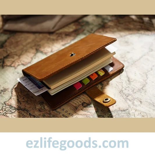 EZLIFEGOODS-Vintage Passport Wallet |Genuine Leather Passport Cover Cardholder Wallet & Travel Organizer Light Brown