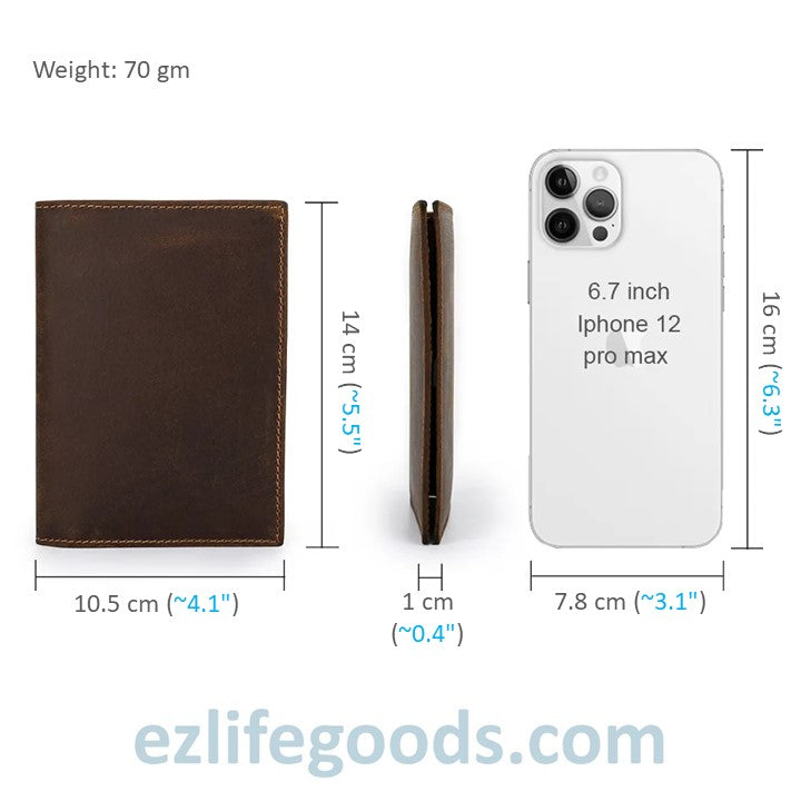 EZLIFEGOODS-Rfid Protected Wallet| Passport Cover & Cardholder Wallet|Leather Passport Holder Travel Wallet - Coffee Brown