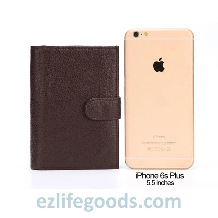 EZLIFEGOODS-Cowhide Wallet for Men with Coin Purse, Passport Wallet with Credit Card Holders