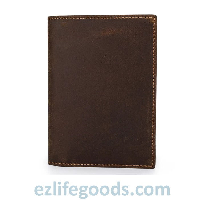 EZLIFEGOODS-Rfid Protected Wallet| Passport Cover & Cardholder Wallet|Leather Passport Holder Travel Wallet - Coffee Brown