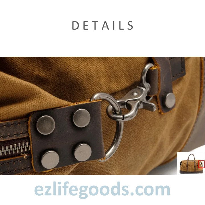 EZLIFEGOODS-Waterproof Duffle Bag with Cowhide Trimmings| High Capacity Weekender Bag 54 cm 