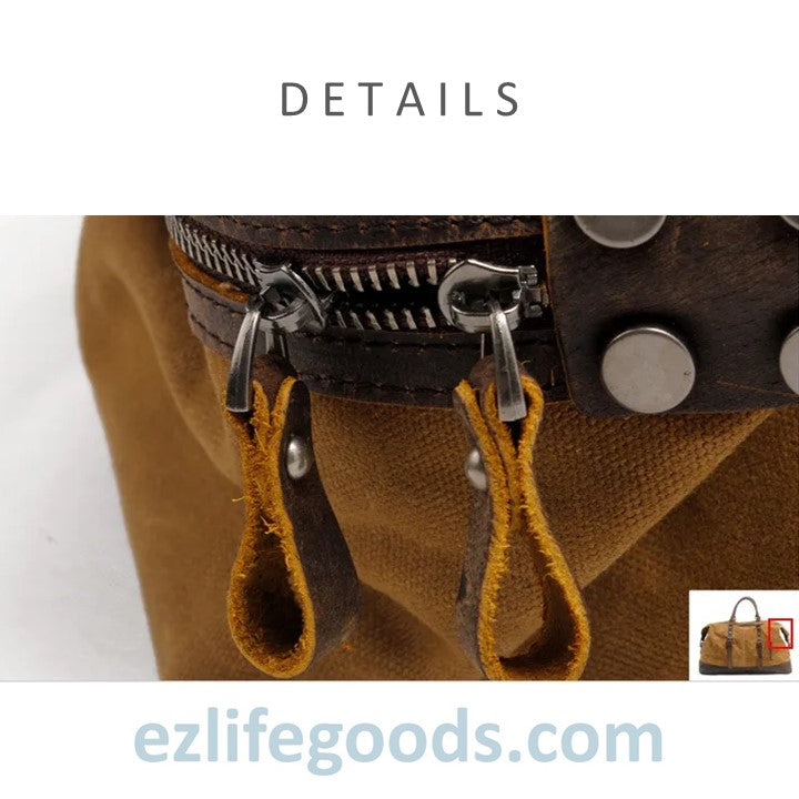 EZLIFEGOODS-Waterproof Duffle Bag with Cowhide Trimmings| High Capacity Weekender Bag 54 cm 