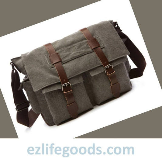 EZLIFEGOODS-Stylish Large Capacity Messenger Bag Grey