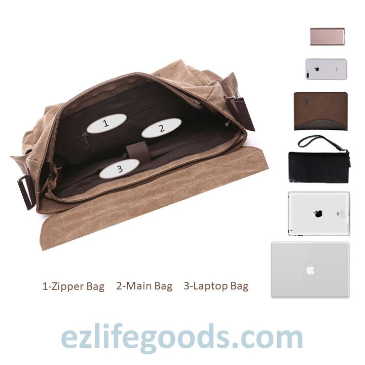 EZLIFEGOODS-Stylish Large Capacity Messenger Bag