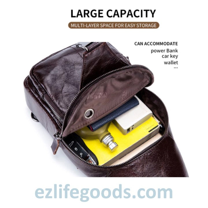 EZLIFEGOODS-Luxury Genuine Leather Crossbody Bag