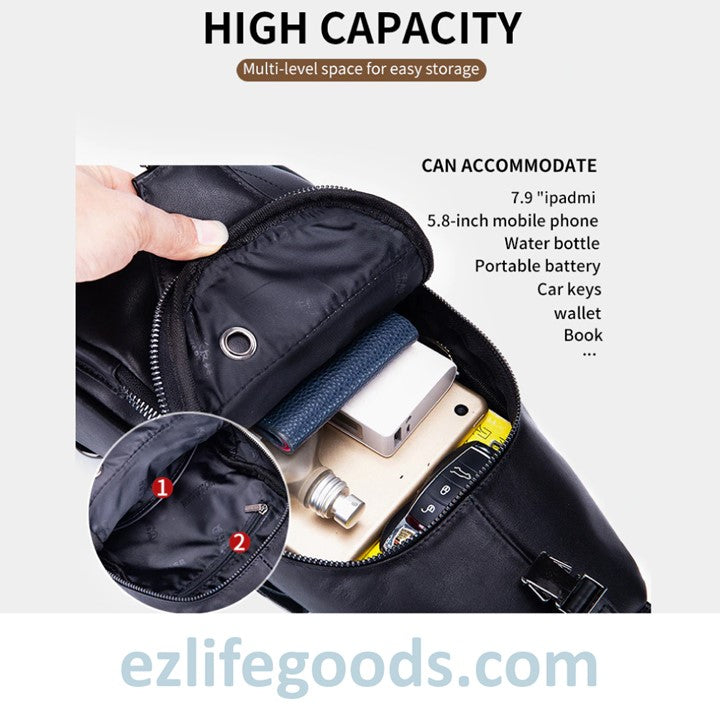 EZLIFEGOODS-Luxury Genuine Leather Crossbody Bag