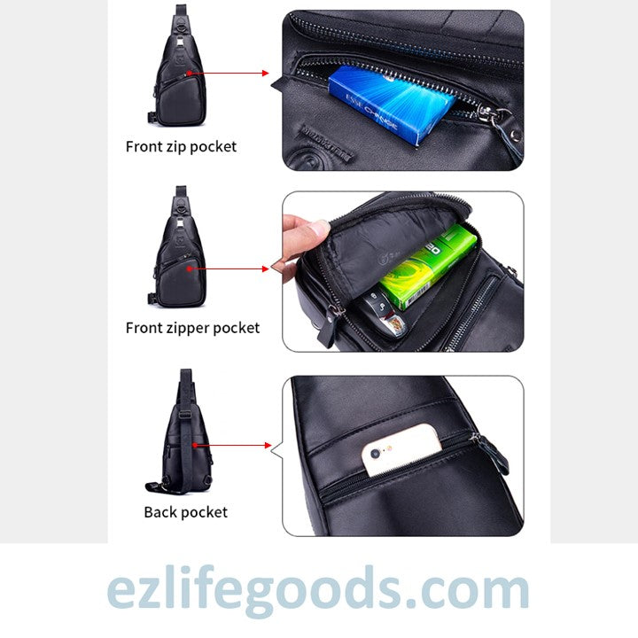 EZLIFEGOODS-Luxury Genuine Leather Crossbody Bag