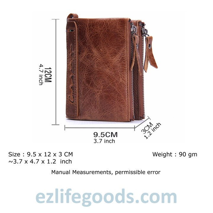 EZLIFEGOODS-Genuine Cowhide Leather Wallet For Men