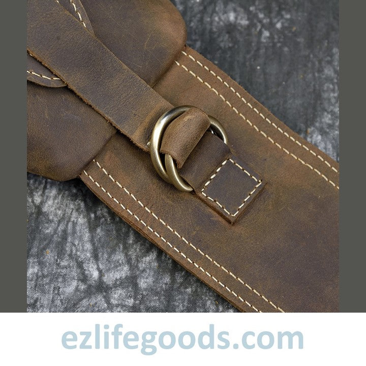 EZLIFEGOODS-Casual Leather Sling Bag for Men, Slim Anti Theft Chest Bag