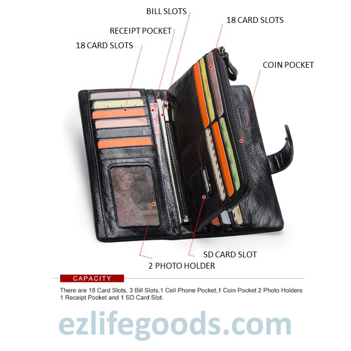 EZLIFEGOODS-Genuine Leather Men's Wallet