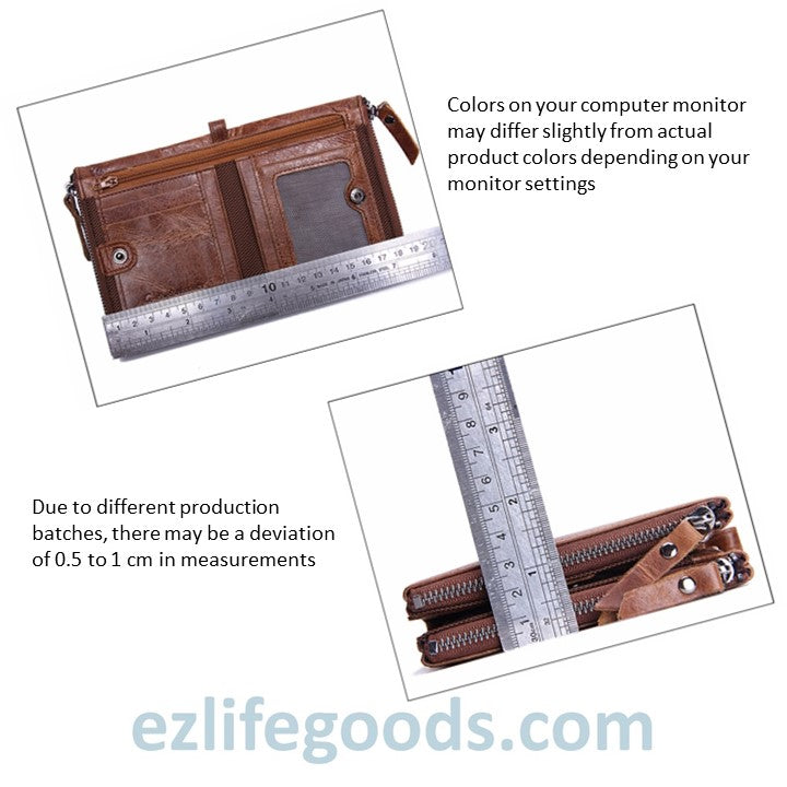 EZLIFEGOODS-Genuine Cowhide Leather Wallet For Men