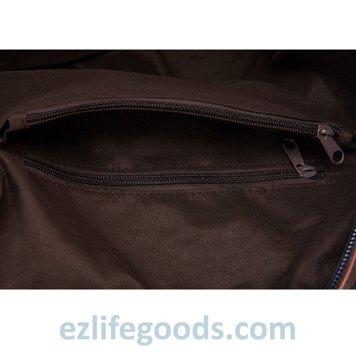 EZ Life Goods-Original Canvas & Leather Travel Duffle Bag / Large Weekend Bag 54 cm