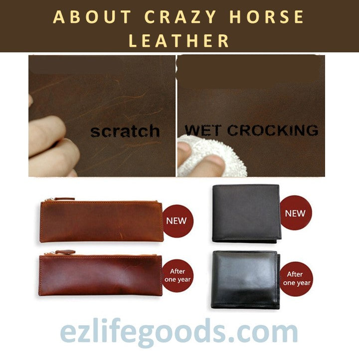 EZLIFEGOODS-Passport Wallet, Crazy Horse Leather Travel Wallet for Men with Cardholders