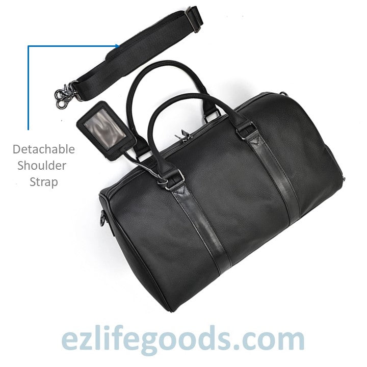 EZLIFEGOODS-Soft Genuine Cowhide Leather Travel Bag 45 cm