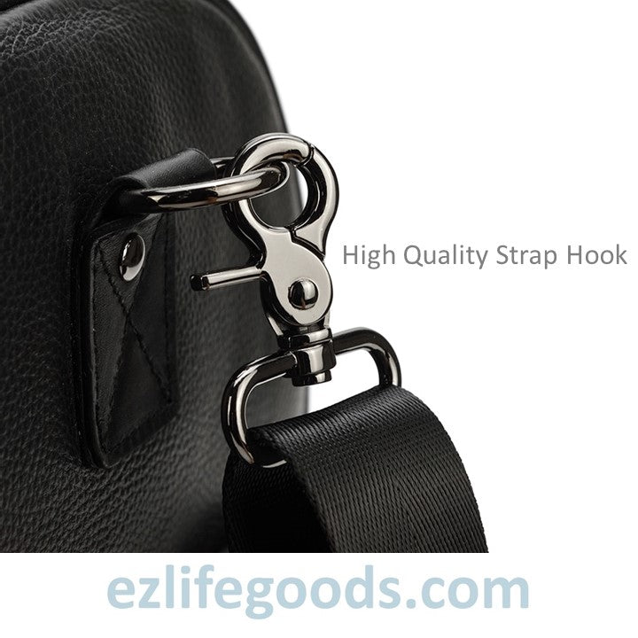 EZLIFEGOODS-Soft Genuine Cowhide Leather Travel Bag 55 cm Black