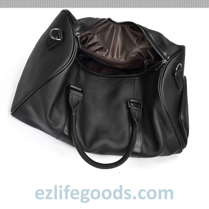 EZLIFEGOODS-Soft Genuine Cowhide Leather Travel Bag 45 cm