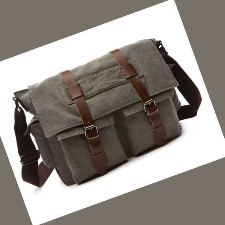 EZLIFEGOODS-Stylish Large Capacity Messenger Bag Grey