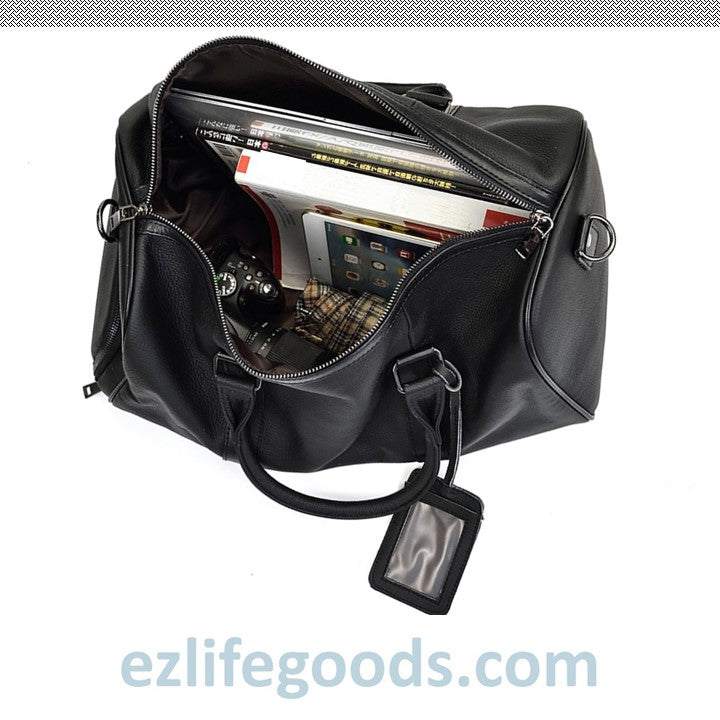 EZLIFEGOODS-Soft Genuine Cowhide Leather Travel Bag 45 cm