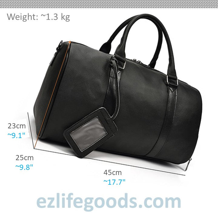 EZLIFEGOODS-Soft Genuine Cowhide Leather Travel Bag 45 cm