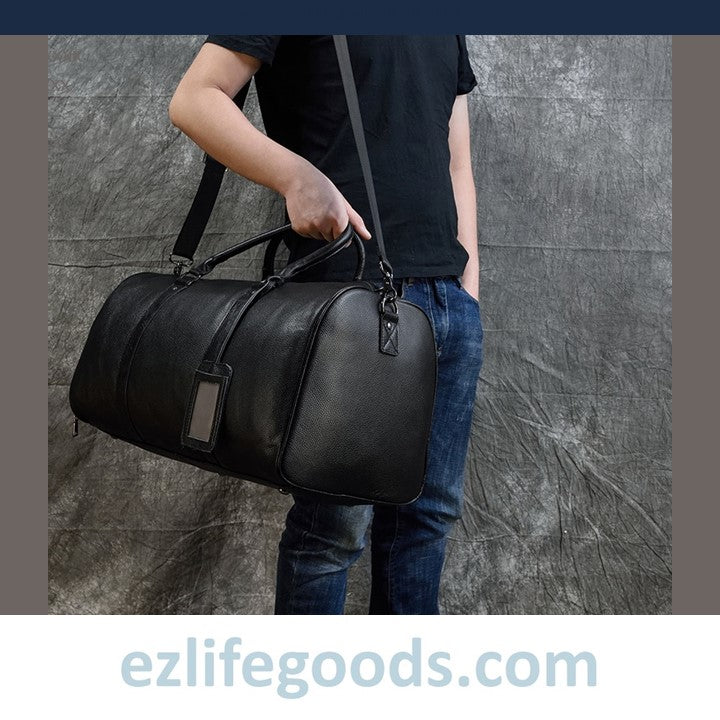 Real Cowhide Leather Duffel Bag Large Cowhide Travel Bag Grey Cowhide offers Bag Black Leather Weekender Overnight Bag Travel Duffle Bag