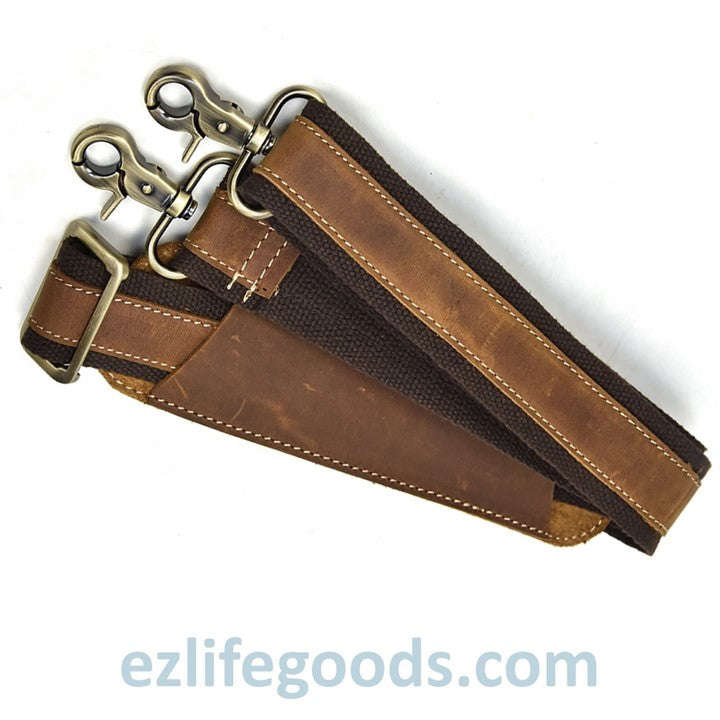 EZLIFEGOODS -Stylish Crazy Horse Leather Travel Duffle Bag 45 cm Light Brown