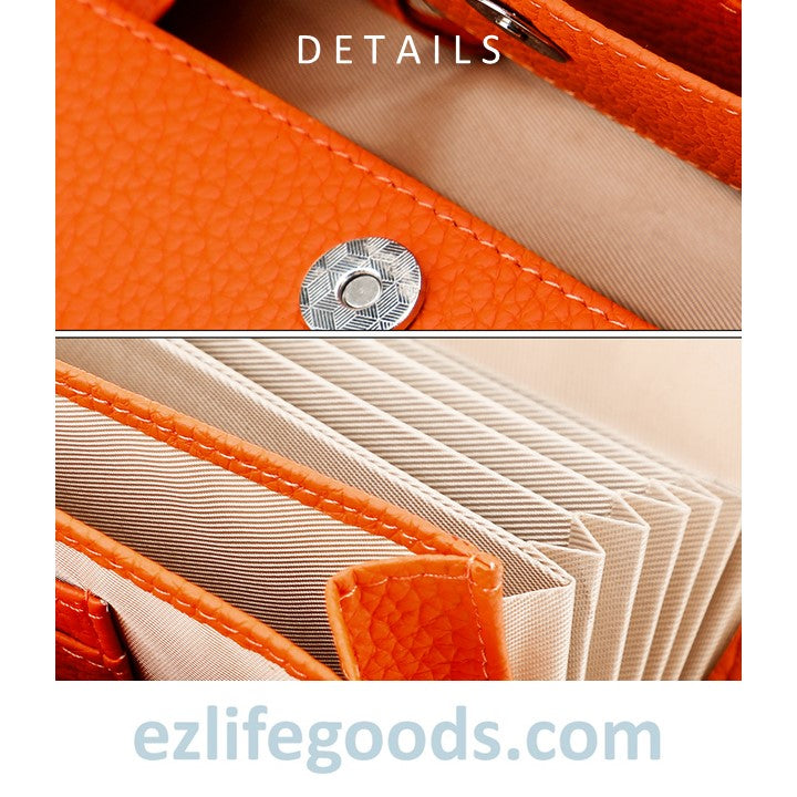 EZLIFEGOODS-RFID Long Wallet, Genuine Leather Zipper Wallet for Women with Many Cardholders, Phone Wallet Purse 