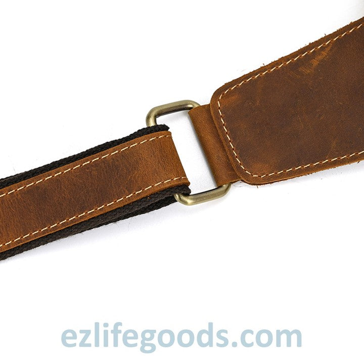 EZLIFEGOODS-Unisex Cowhide Chest Sling Bag, Casual Crossbody Messenger Bag 