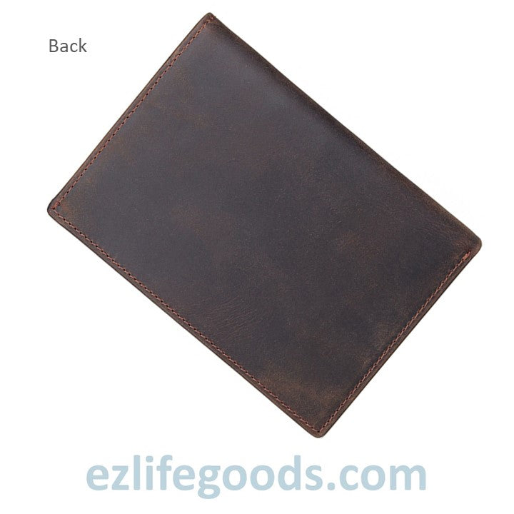 EZLIFEGOODS-Passport Wallet, Crazy Horse Leather Travel Wallet for Men with Cardholders