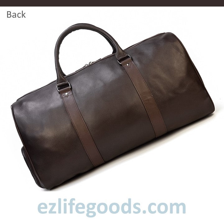 EZLIFEGOODS-Soft Genuine Cowhide Leather Travel Bag 55 cm Brown