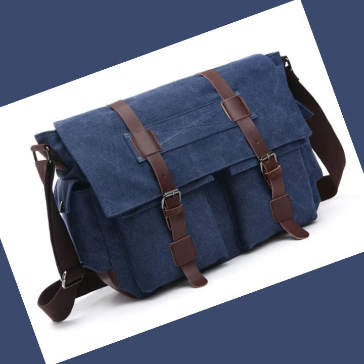 EZLIFEGOODS-Stylish Large Capacity Messenger Bag Dark Blue