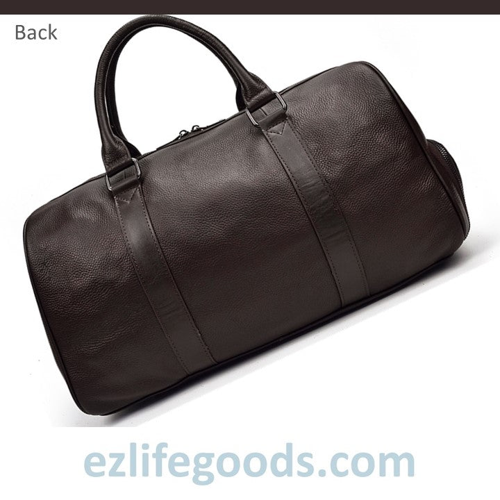 EZLIFEGOODS-Soft Genuine Cowhide Leather Travel Bag 45 cm Brown