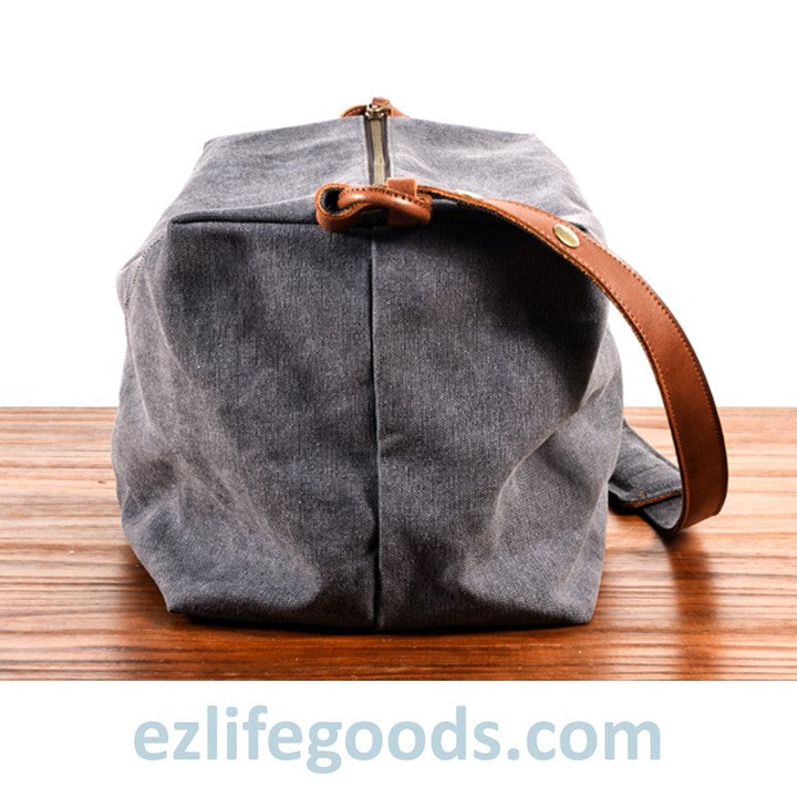 EZ Life Goods-Retro Canvas Shoulder Messenger Bag, Japanese Style Crossbody Bag Gray